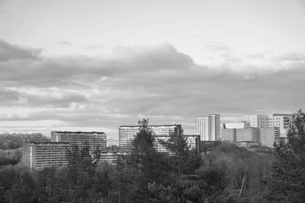 istock High angle view of buildings against sky 2084828821