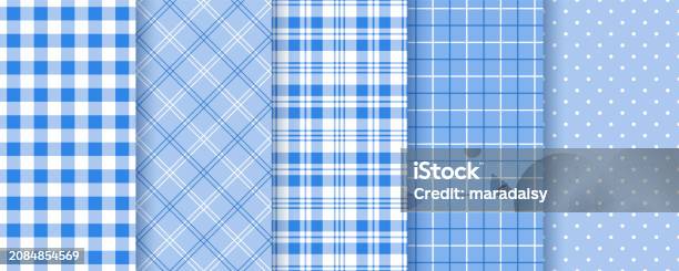 Kitchen Tablecloth Pattern Seamless Tablecloth Kitchen Gingham Patterns Vector Illustration Set ...