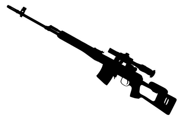 istock soviet army sniper rifle SVD by Dragunov black silhouette 2084880666