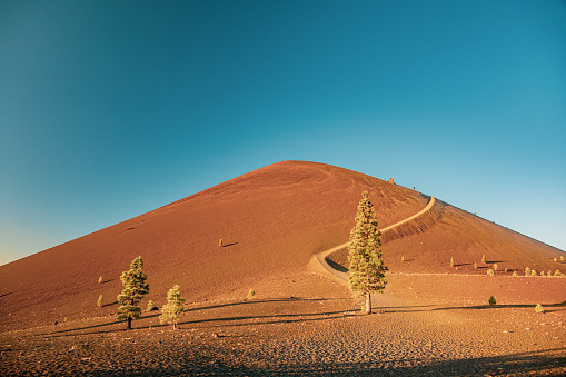 Blue Sky Over Bright Colors of Cinder Cone in Lassen Volcanic National Park