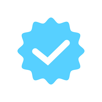 Approval symbol in starred badge