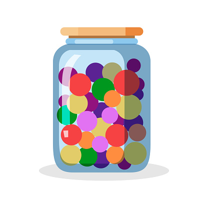 Vector candy in jar colorful vector illustration.