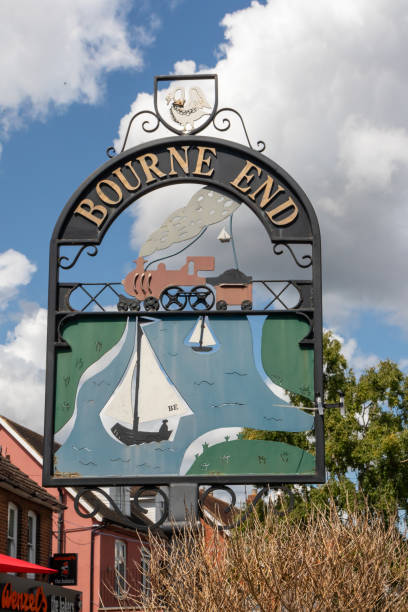 istock Sign for Bourne End a village on the River Thames 2084946649