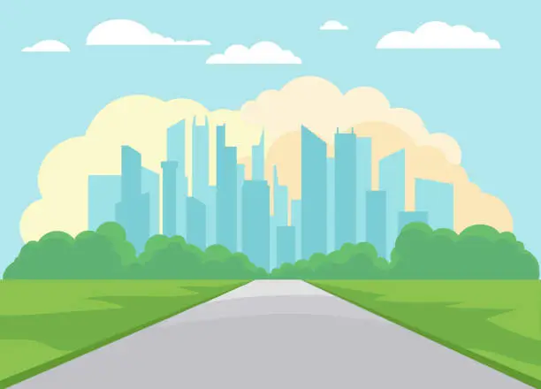 Vector illustration of City skyline vector illustration. Urban landscape.