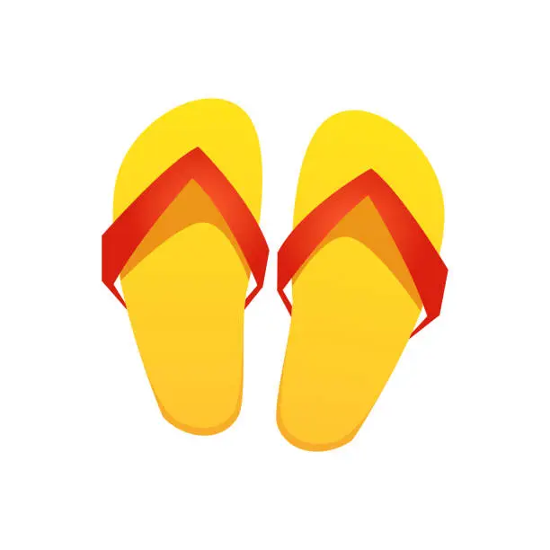 Vector illustration of Vector slipper sandal icon in flat color style