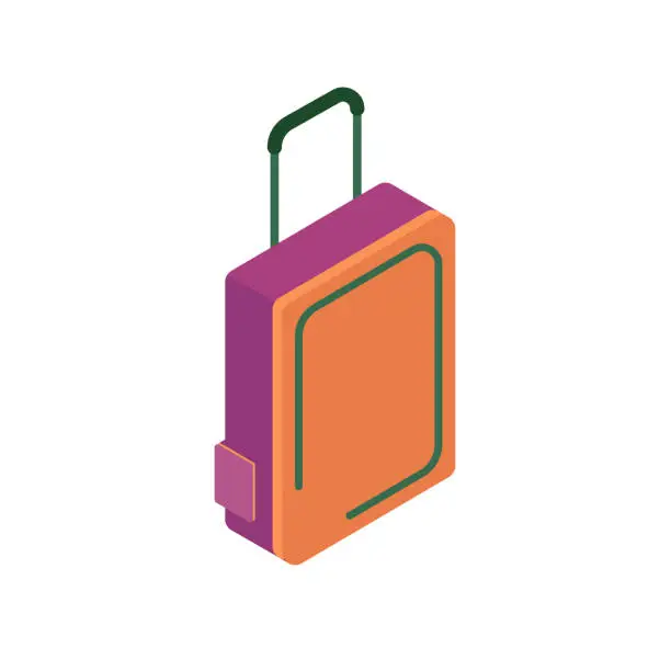 Vector illustration of Vector travel suitcase realistic