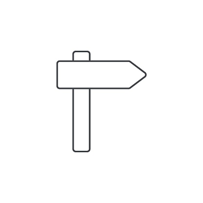 Guidepost icon. Guidesign simple outline illustration. Road sign..