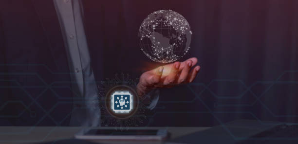 istock Businessman's hand holding a globe with holographic technology Technology business connected to digital marketing The concept of the growth of AI (artificial intelligence) that is important to business in the digital world. of big data 2085046713