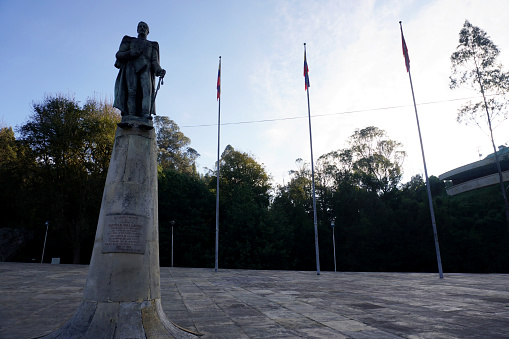 Monument to General Francisco de Paula Santander. A Colombian military leader and politician who played a crucial role in the independence movement.