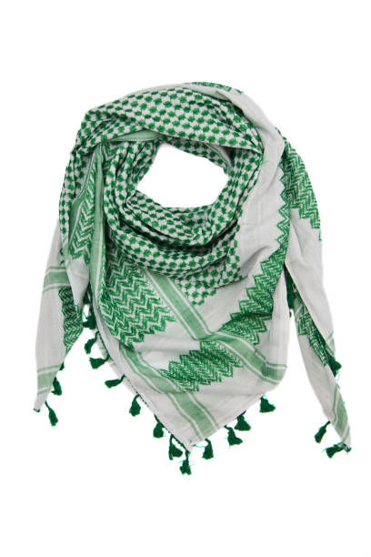 istock Green arabic scarf isolated on white background 2085090218