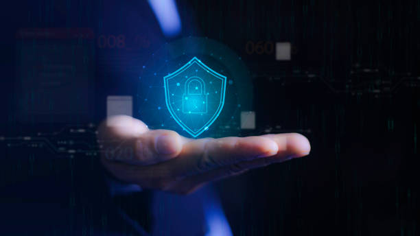 istock Cybersecurity and privacy to protect Information on Internet Network. Lock icon on hand to protect data and internet network security technology. Futuristic virtual screen interface Technology. 2085105158