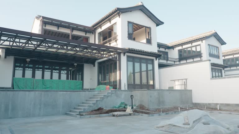 Chinese style villa residences under renovation