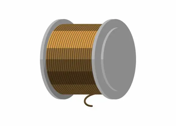 Vector illustration of Copper wire roll. Simple flat illustration.