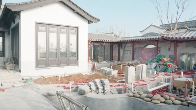 Chinese style villa residences under renovation