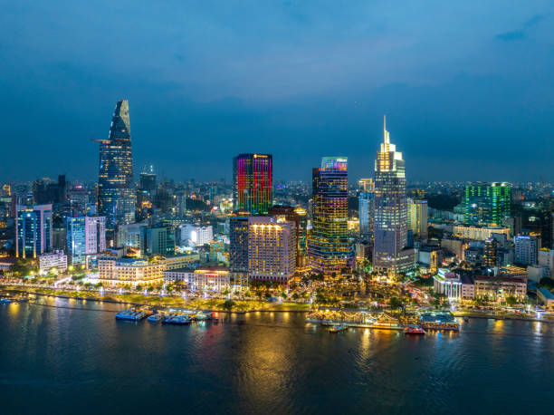istock Ho Chi Minh City in Vietnam at night 2085200325