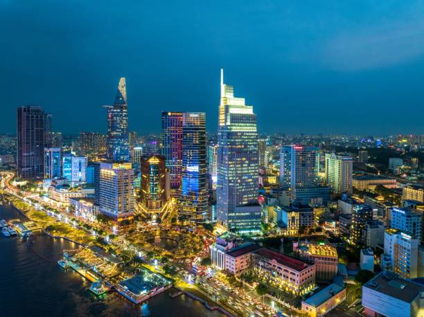 istock Ho Chi Minh City in Vietnam at night 2085200421