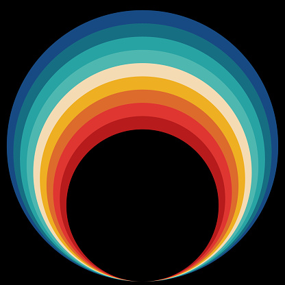 Vector fluidity colors circle stripes rainbow minimalist flat design background