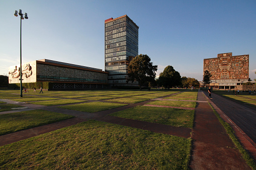 Ciudad de Mexico, México - December 26. 2015: Rectory Building and Central Library of UNAM in México