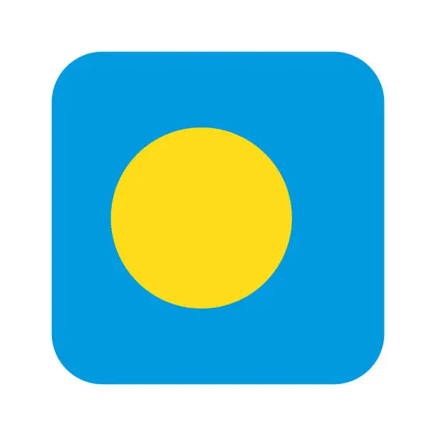 Vector illustration of Square Palau flag icon. Vector.