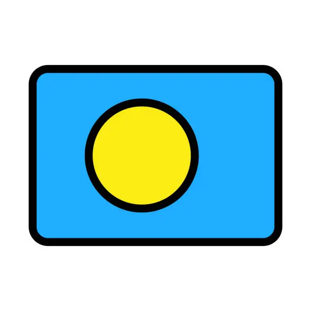 Vector illustration of Simple Palau flag icon. Vector.