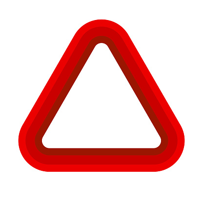Triangle Sign With Red Simple Red Triangle Sign Vector Stock Illustration - Download Image Now ...