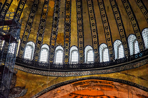 The frescos and mosaics  in the interior of haghia Sophia, Istanbul, Turkey