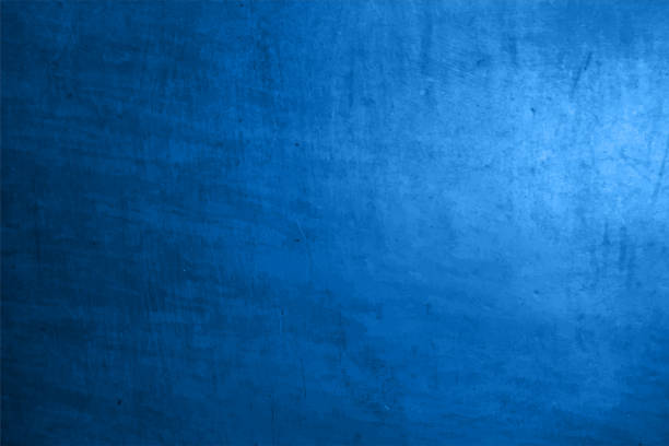 illustrazioni stock, clip art, cartoni animati e icone di tendenza di vuoto vuoto di colore blu brillante grunge strutturato graffiato incrinato imbiancato muro orizzontale sfondi vettoriali con trama disordinata e grunge, spazio di copia e graffi dappertutto - sfondo astratto