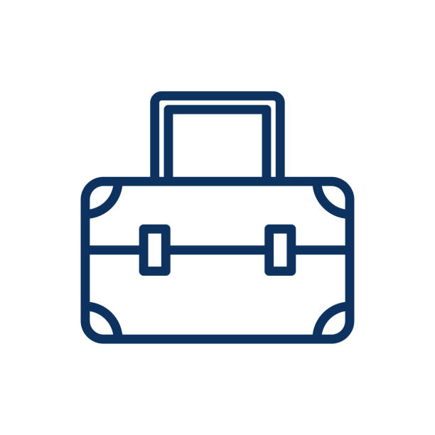 Vanity Case Bag Icon. Vector Isolated Line Art Illustration. Vanity Case Bag Icon. Vector Isolated Line Art Illustration with Editable Stroke of Vanity Case Handbag Fashion Accessory in Modern Casual Minimal Design. cosmetic bag clip art stock illustrations
