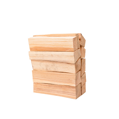 Firewood on a white background.