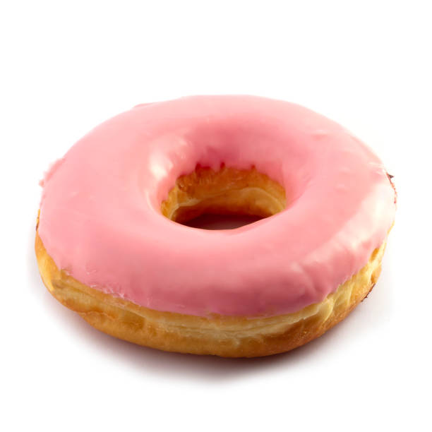 istock Sweet strawberry donuts isolated on a white background 2085481607