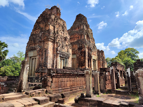 Ruins of Pre Rup, a Hindu temple at Angkor, Cambodia, built as the state temple of Khmer king Rajendravarman.