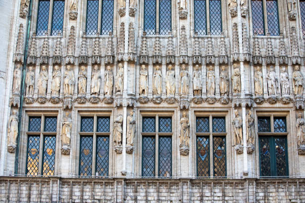 Hotel de Ville, Brussels: Elaborate 15th Century gothic building, viewed from Grand Place.