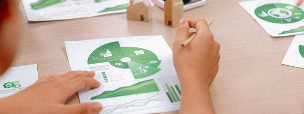 istock Rising graph representing the profit of using clean energy. Closeup. Delineation. 2085502986