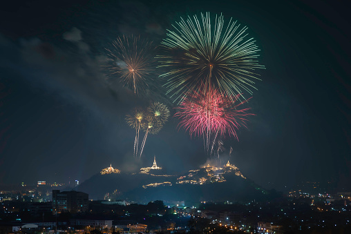 Fireworks annual festival at ancient place Phra Nakhon Khiri