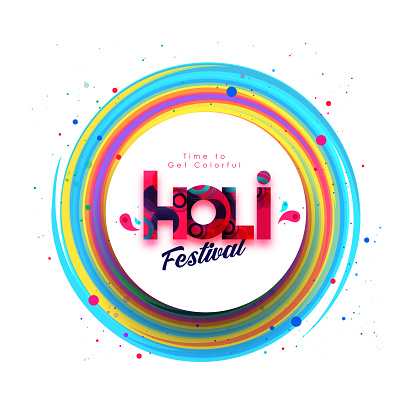 Colorful Circle Happy Holi Greeting Background stock illustration