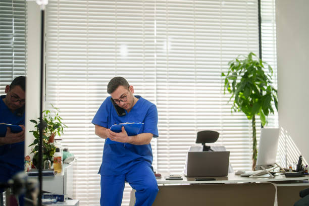 Simple day of healthcare workers in the clinic.