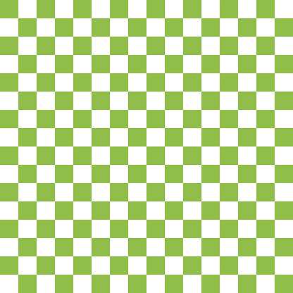 Checkered raw green and white pattern, vector illustration design