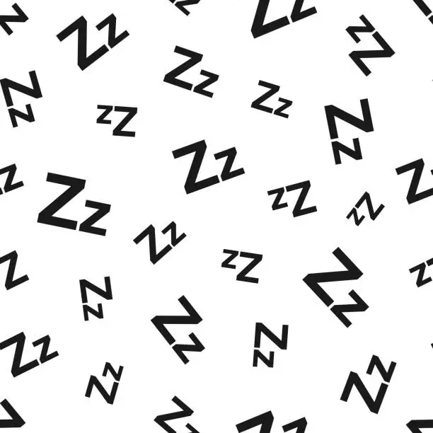 Vector illustration of Letter Z - Uppercase and lowercase. Seamless pattern. Icons on white background