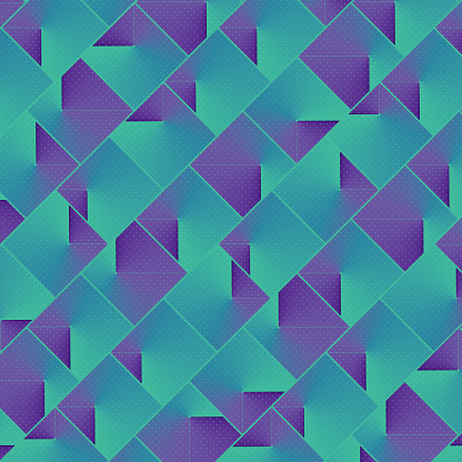 Geometric background with trendy neon colored gradient. 3d rendering pattern in modern style. Digital illustration