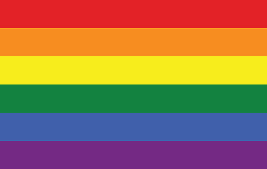 Close-up of colorful rainbow pride flag. Illustration made March 15th, 2024, Zurich, Switzerland.