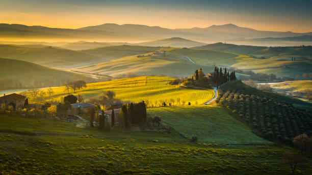 istock Idyllic landscape in Tuscany at sunrise, Italy 2085657706