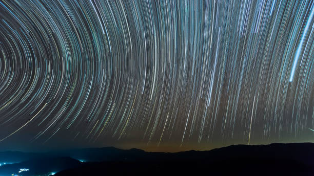 istock Long-exposure night photography with star trails. 2085664730