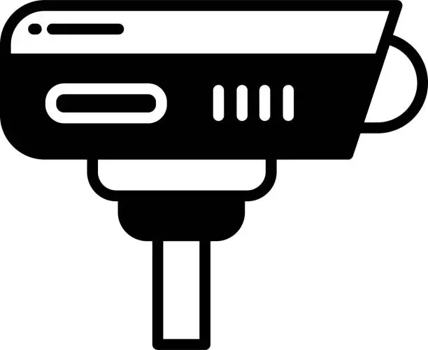 Vector illustration of cctv glyph and line vector illustration