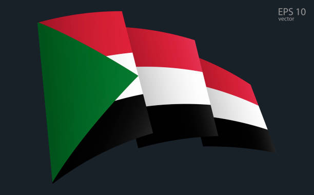 istock Waving Vector flag of Sudan. National flag waving symbol. Banner design element. 2085668515