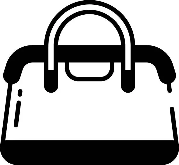 Vector illustration of Purse glyph and line vector illustration