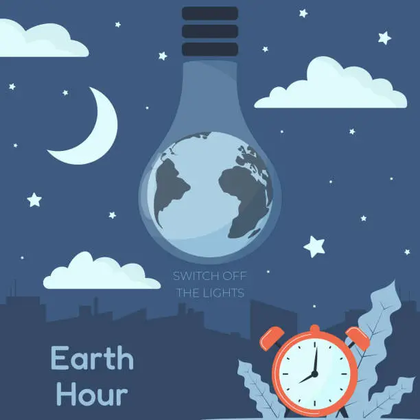 Vector illustration of earth hour concept