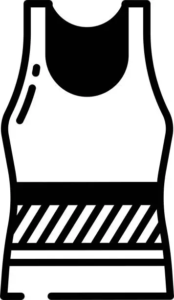 Vector illustration of Sleeveless Shirt glyph and line vector illustration