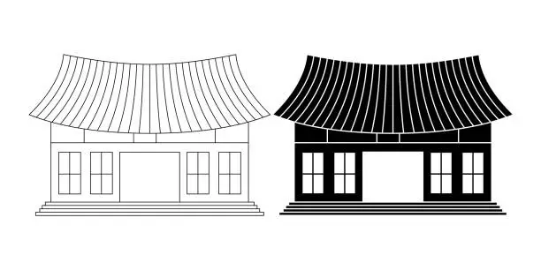 Vector illustration of hanok icon