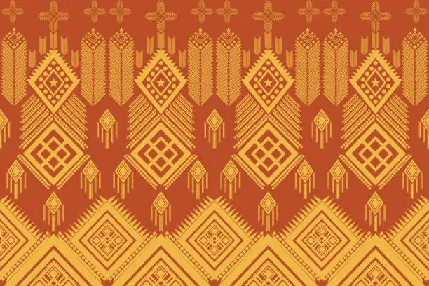 Vector illustration of Geometric ethnic oriental ikat pattern traditional