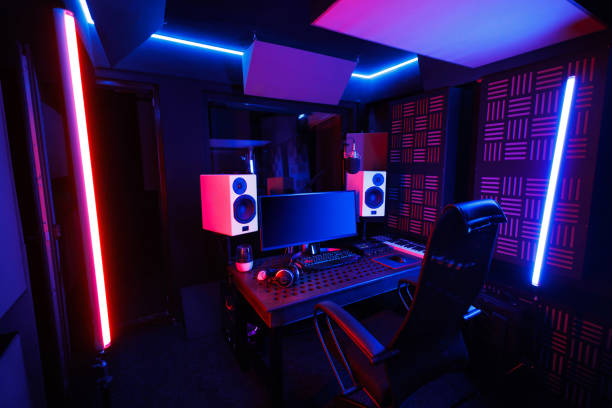 istock Recording studio control room complete with mixing desk, computer and outboard equipment. Audio workplace. 2085715574